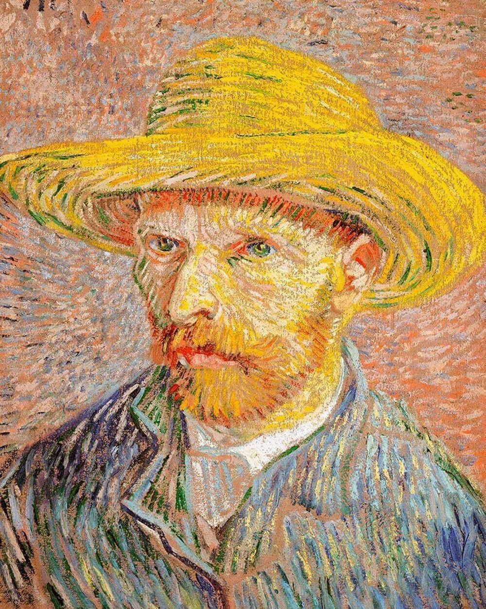 4930 Self Portrait With Straw Hat Poster Print - Pictufy 18 x 24